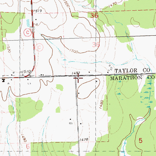 Topographic Map of Gad School, WI