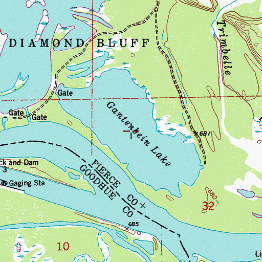 Topographic Map of Gantenbein Lake, WI