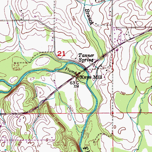 Topographic Map of Keys Mill, AL