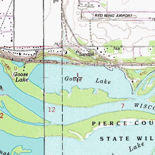 Topographic Map of Goose Lake, WI