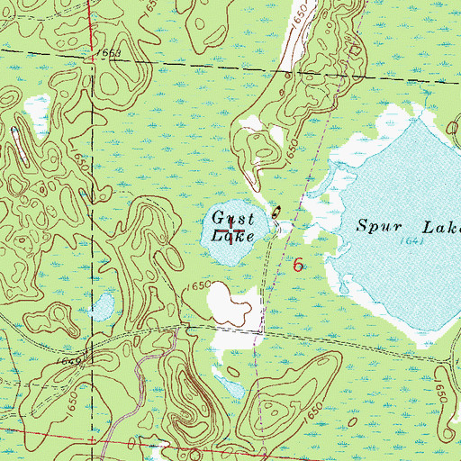 Topographic Map of Gust Lake, WI