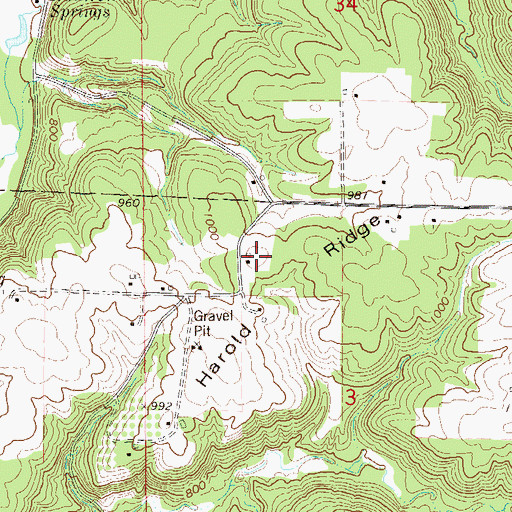 Topographic Map of Harold Ridge, WI