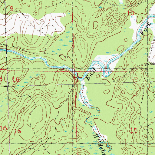 Topographic Map of Hildebrandt Creek, WI