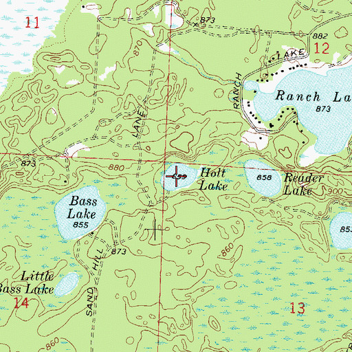 Topographic Map of Holt Lake, WI