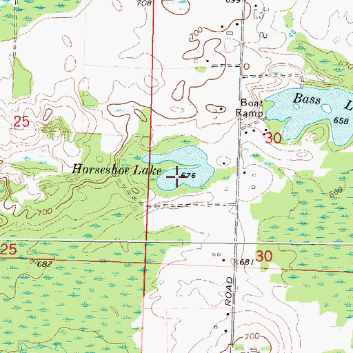 Topographic Map of Horseshoe Lake, WI