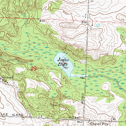 Topographic Map of Jocko Lake, WI