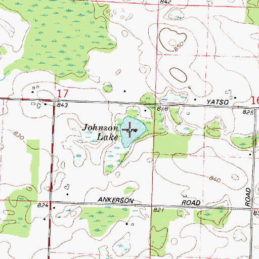 Topographic Map of Johnson Lake, WI