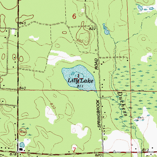 Topographic Map of Lily Lake, WI