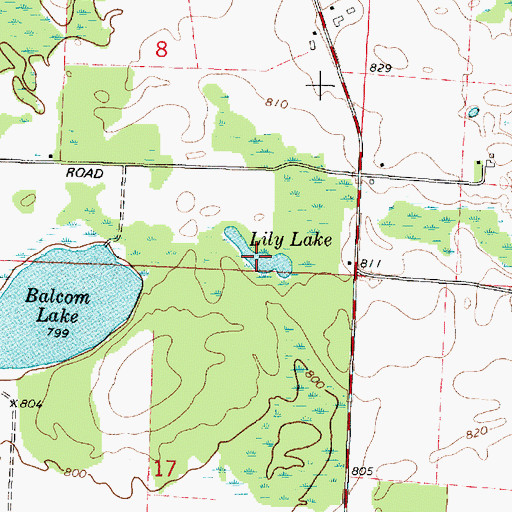 Topographic Map of Lily Lake, WI