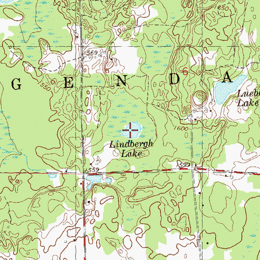 Topographic Map of Lindbergh Lake, WI