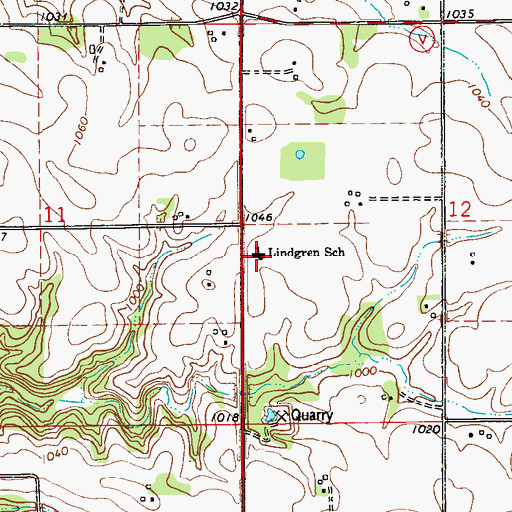 Topographic Map of Lindgren Elementary School, WI