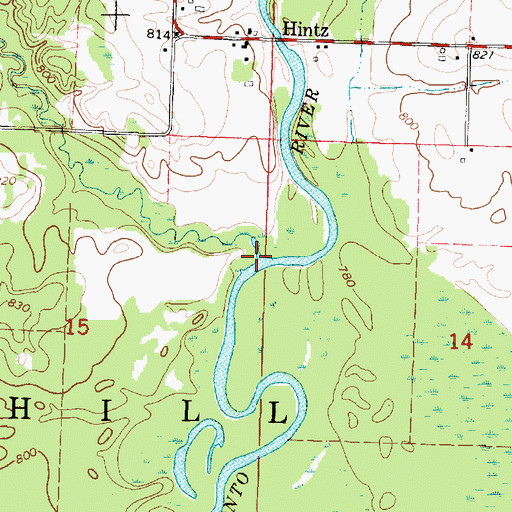 Topographic Map of Linzy Creek, WI