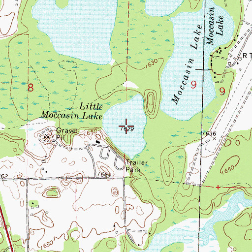 Topographic Map of Little Moccasin Lake, WI