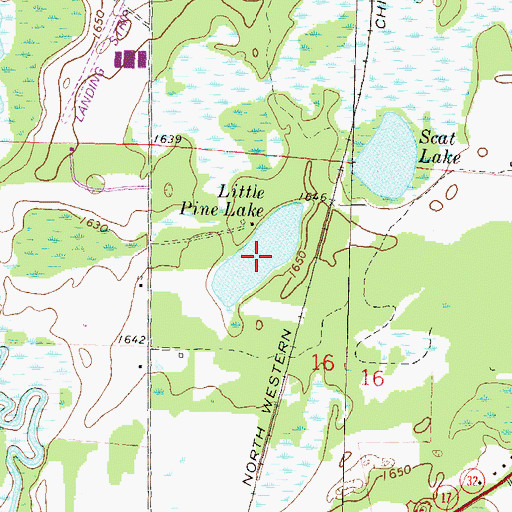 Topographic Map of Little Pine Lake, WI