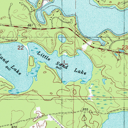 Topographic Map of Little Sand Lake, WI