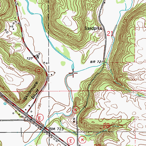 Topographic Map of Little Trimbelle Creek, WI