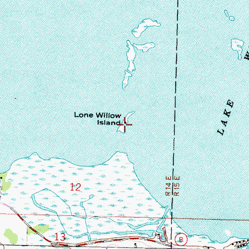 Topographic Map of Lone Willow Island, WI