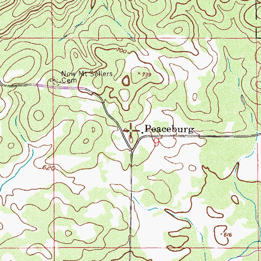 Topographic Map of Peaceburg, AL