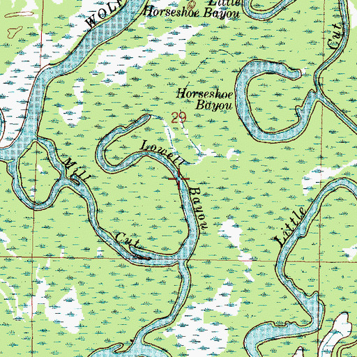 Topographic Map of Lowell Bayou, WI