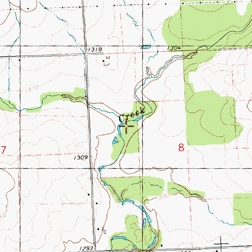 Topographic Map of Marsh Creek, WI