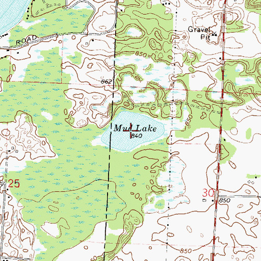 Topographic Map of Giese Lake, WI