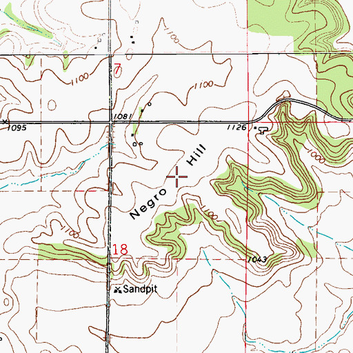 Topographic Map of Negro Hill, WI