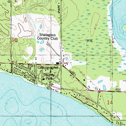 Topographic Map of North Beach School, WI