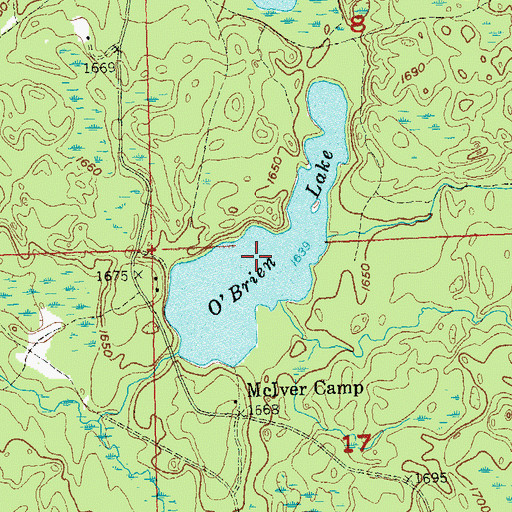 Topographic Map of O'Brien Lake, WI