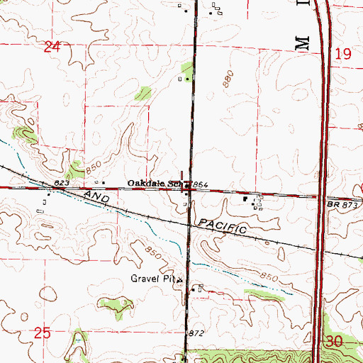 Topographic Map of Oakdale School, WI
