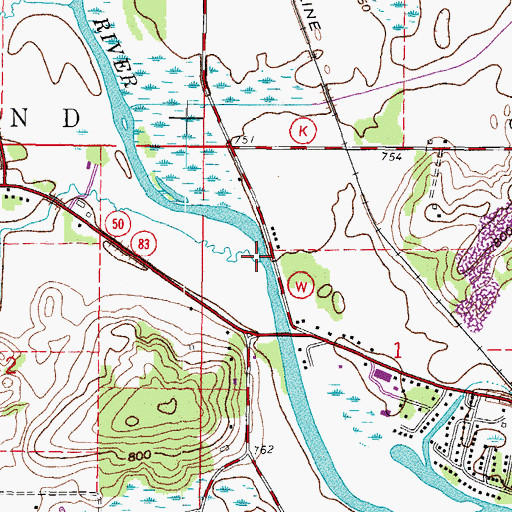 Topographic Map of Palmer Creek, WI