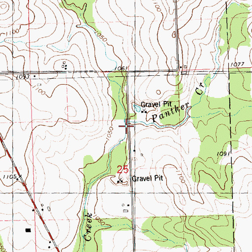Topographic Map of Panther Creek, WI