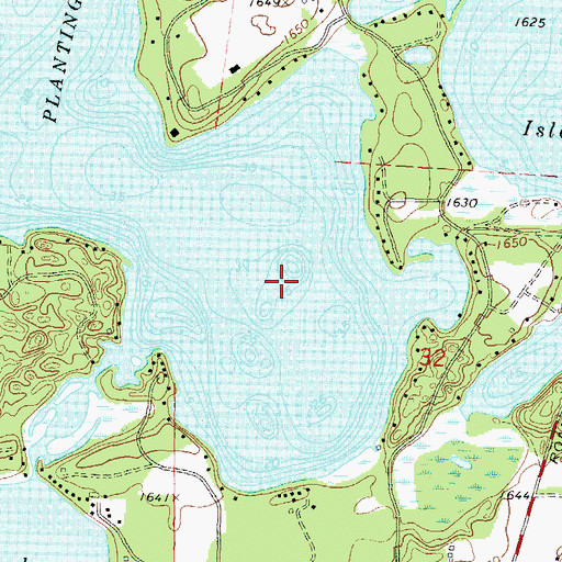 Topographic Map of Planting Ground Lake, WI