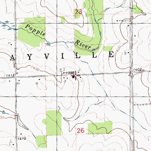 Topographic Map of Pleasant Hill School, WI