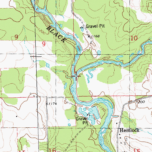 Topographic Map of Popple River, WI