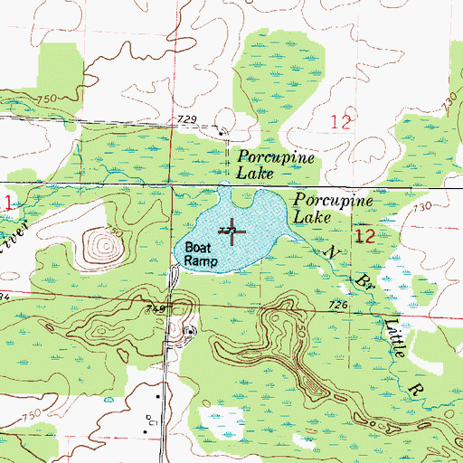 Topographic Map of Porcupine Lake, WI