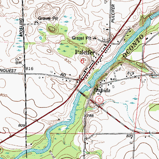 Topographic Map of Pulcifer, WI