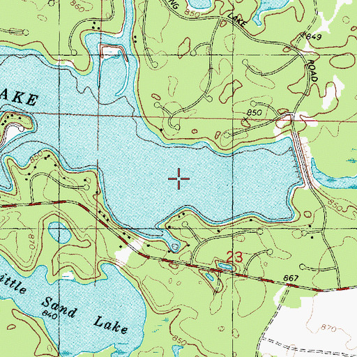 Topographic Map of Pywaosit Lake, WI