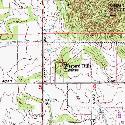Topographic Map of Western Hills Estates, AL