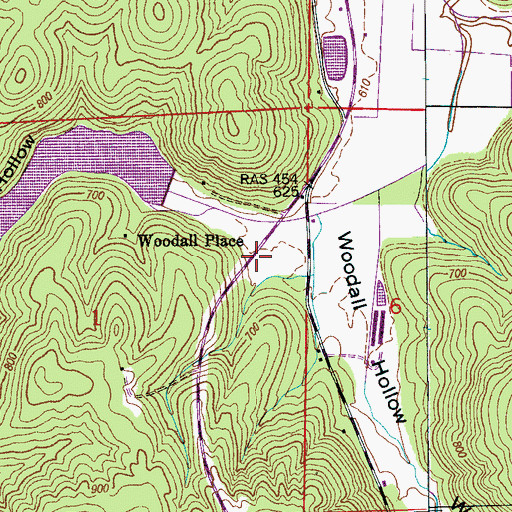 Topographic Map of Woodall Place, AL