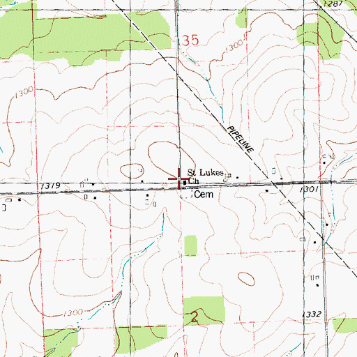 Topographic Map of Saint Lukes Church, WI