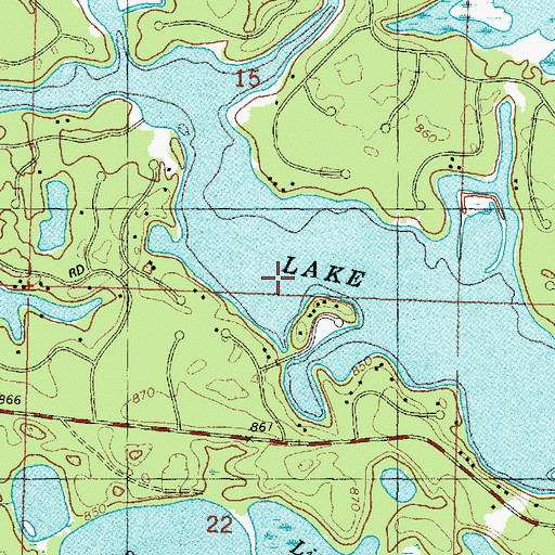 Topographic Map of Sapokesick Lake, WI