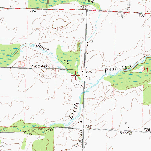 Topographic Map of School Creek, WI