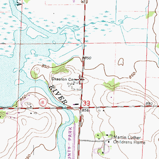 Topographic Map of Skaalen Cemetery, WI