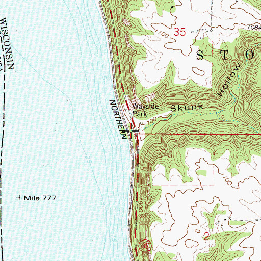 Topographic Map of Skunk Hollow, WI