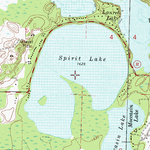 Topographic Map of Spirit Lake, WI