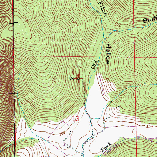 Topographic Map of Fanning Cemetery, AL