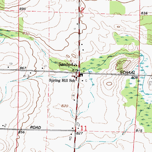 Topographic Map of Spring Hill School, WI