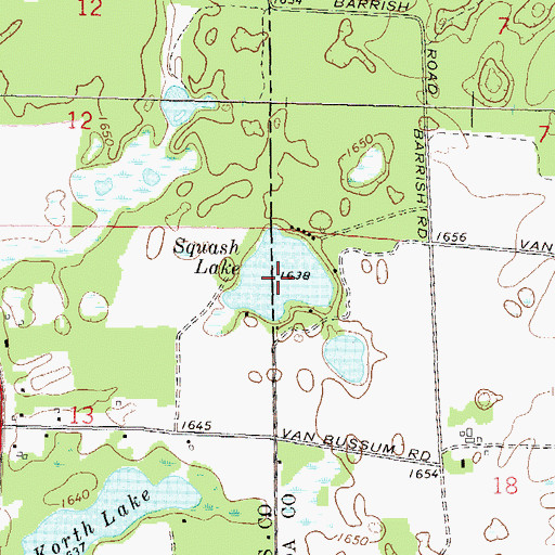 Topographic Map of Squash Lake, WI