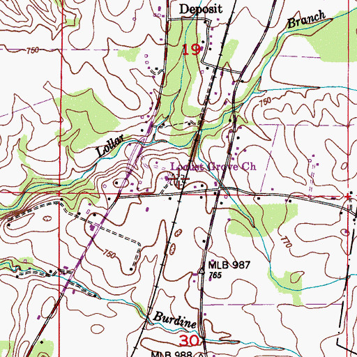 Topographic Map of Locust Grove Cemetery, AL
