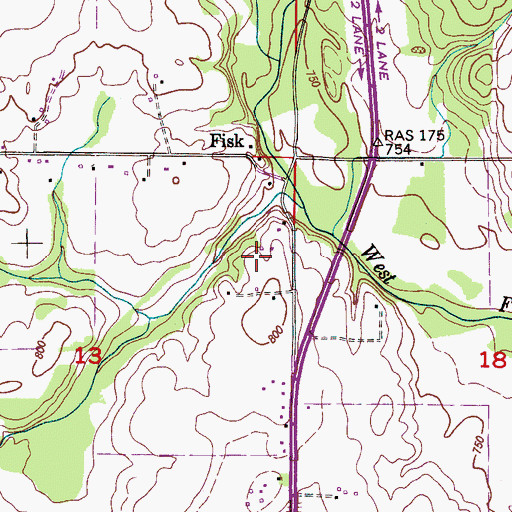 Topographic Map of McDavid Cemetery, AL
